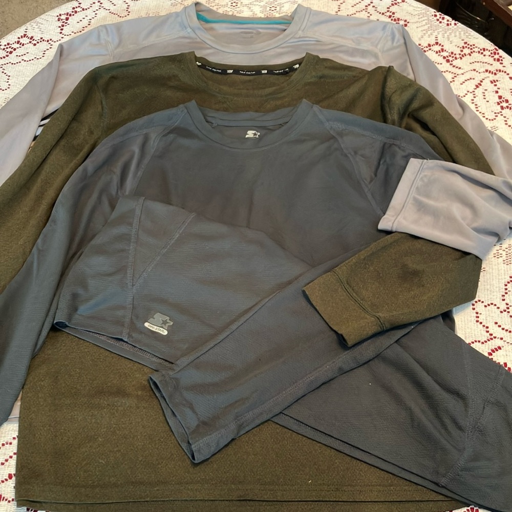 EUC Sz XL set of 3 polyester long sleeve Dri-star dri fit shirts